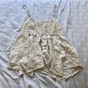 American Eagle Lace Pleated Tank Top